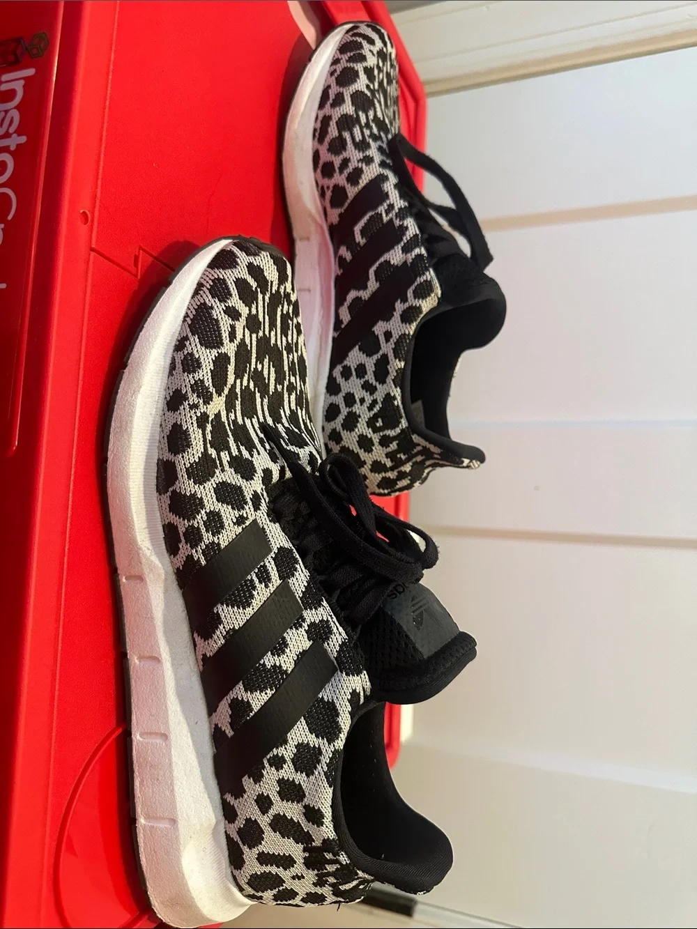 adidas Black & White Leopard Knit Sneakers